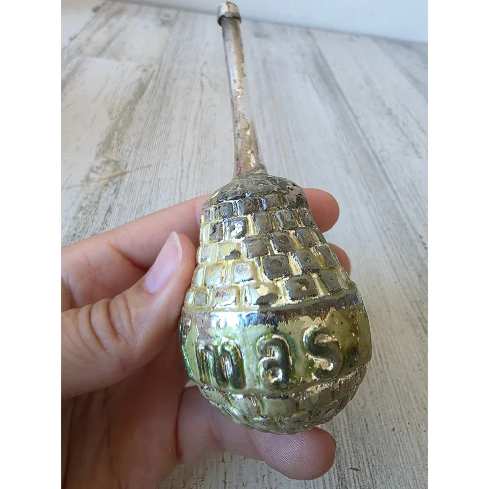 Antique merry AS IS Xmas mercury glass ornament rattle xmas tree